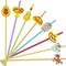 24pcs Cinco De Mayo Fiesta Theme Beverage Cocktail Straws for Mexico Fiesta Taco Party Supplies Party Favor with 2 Pieces Straw Cleaning Brushes, 6 Colors Straws
